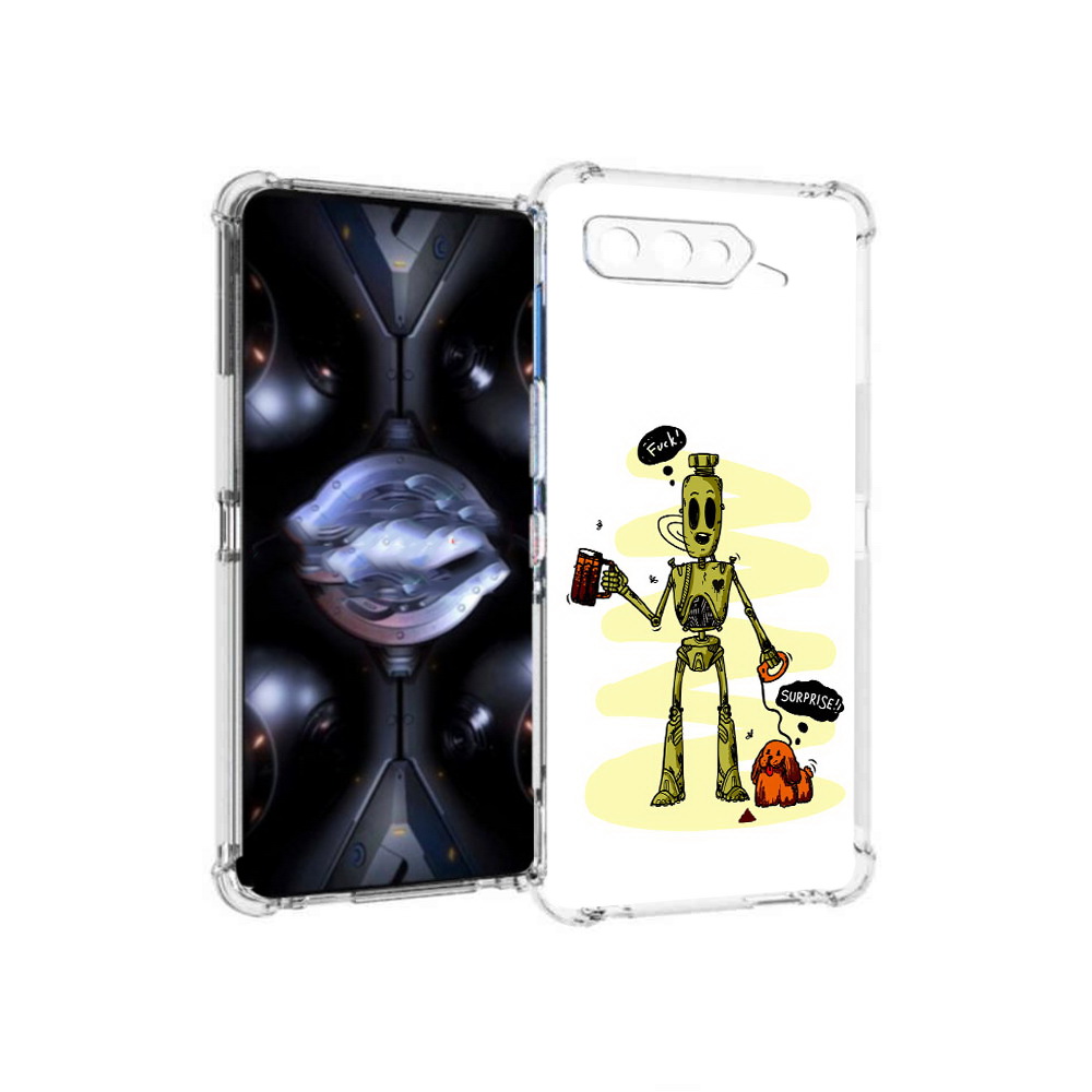 

Чехол MyPads Tocco для Asus ROG Phone 5 Pro прикольный робот, Прозрачный, Tocco