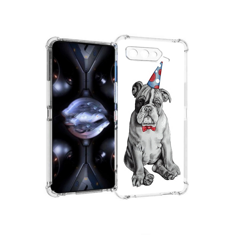 

Чехол MyPads Tocco для Asus ROG Phone 5 Pro праздничный щенок, Прозрачный, Tocco