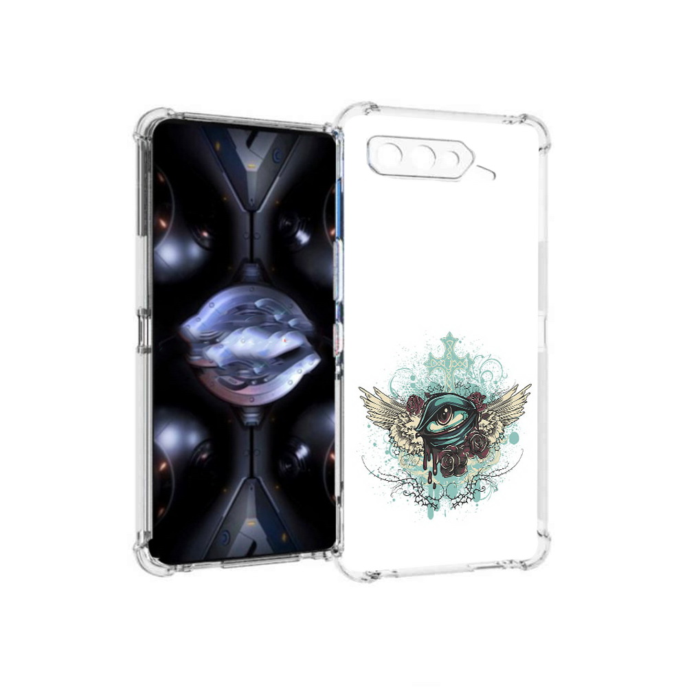 

Чехол MyPads Tocco для Asus ROG Phone 5 Pro плачущий глаз с крыльями, Прозрачный, Tocco