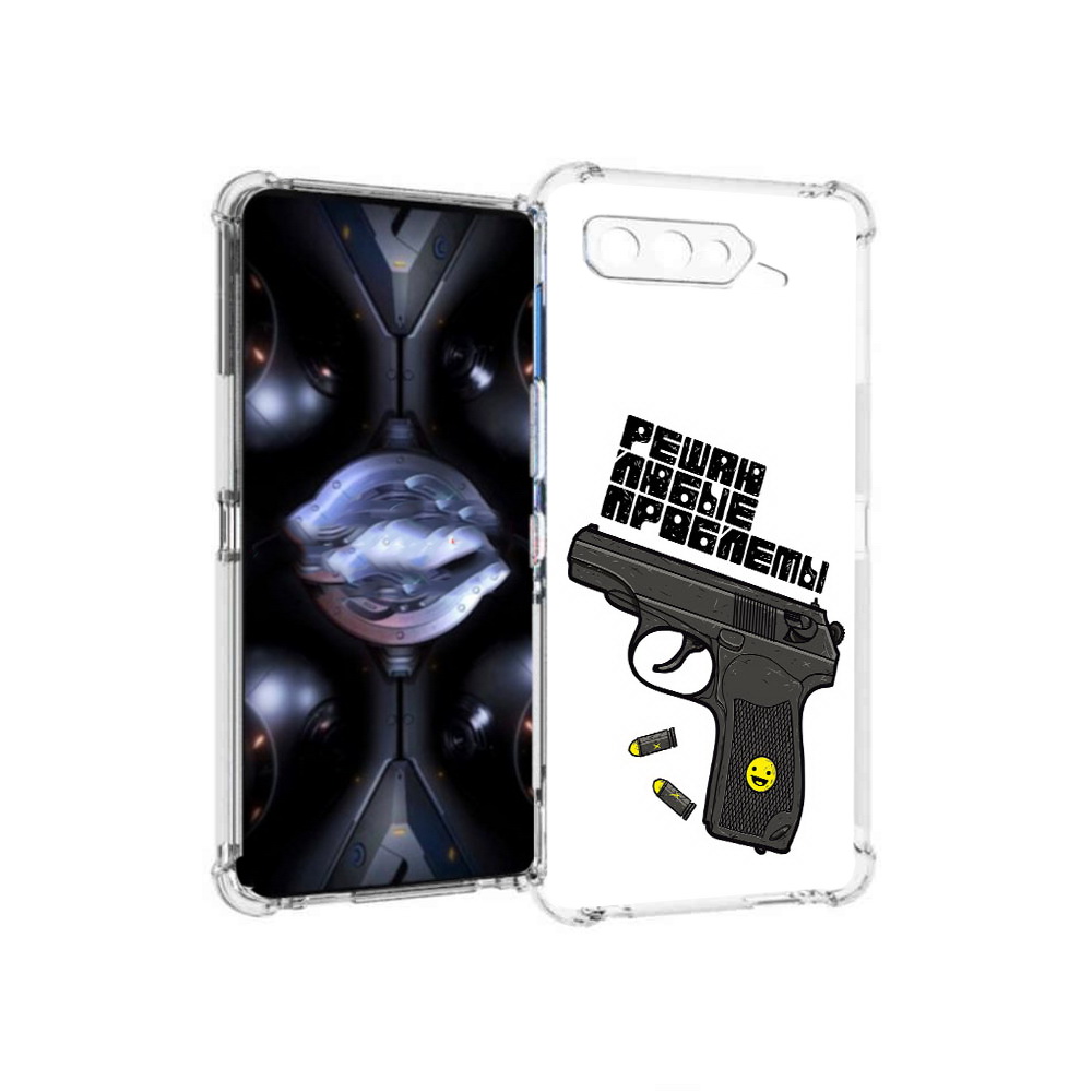 

Чехол MyPads Tocco для Asus ROG Phone 5 Pro пистолет против проблем, Прозрачный, Tocco