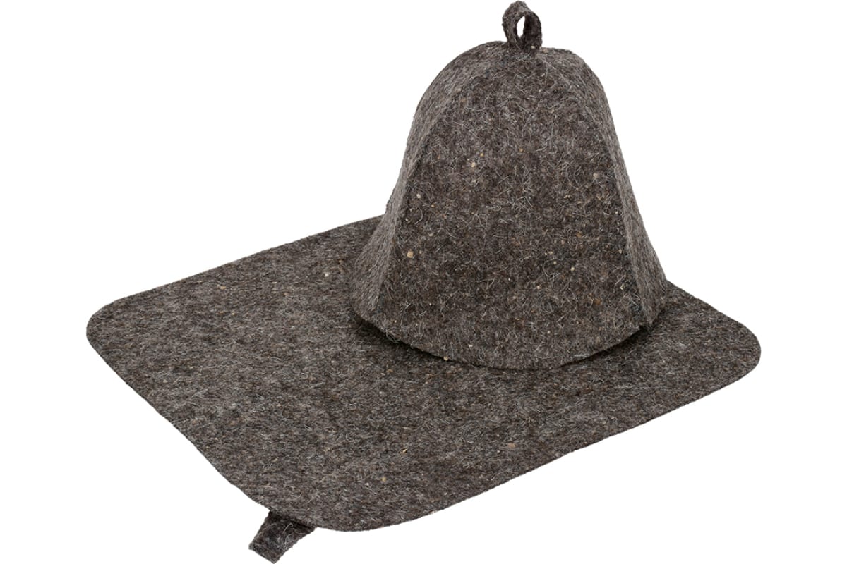 фото Набор из 2-х предметов (шапка, коврик) серый "hot pot", войлок /20 41344