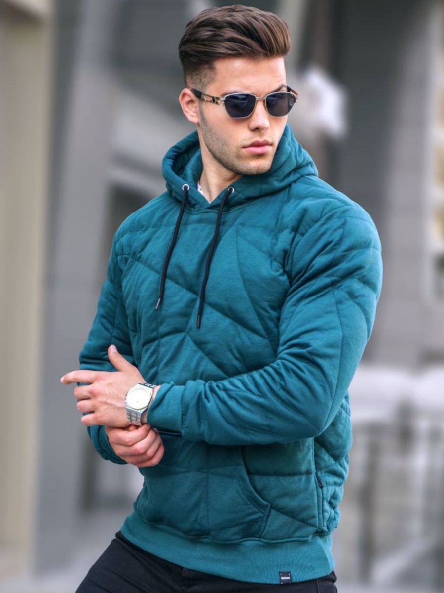 

Худи мужское NoBrand textured зеленое M, textured