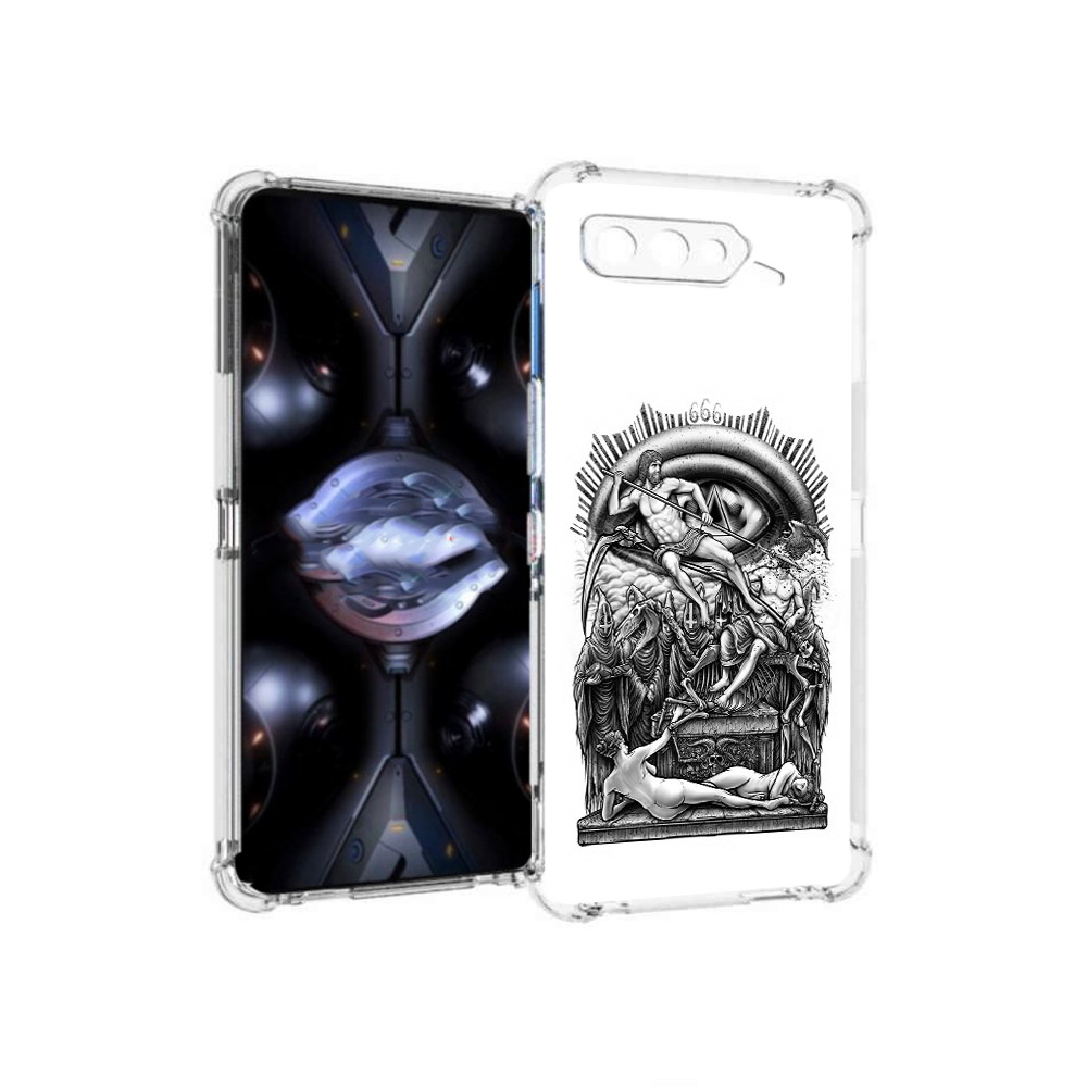

Чехол MyPads Tocco для Asus ROG Phone 5 Pro оракул черно белый, Прозрачный, Tocco