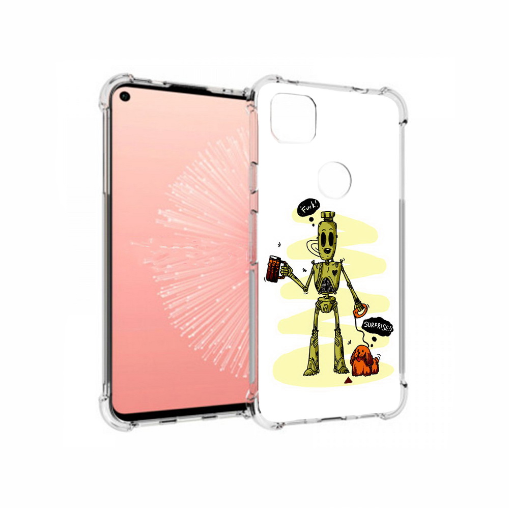 

Чехол MyPads Tocco для Google Pixel 4A прикольный робот, Прозрачный, Tocco