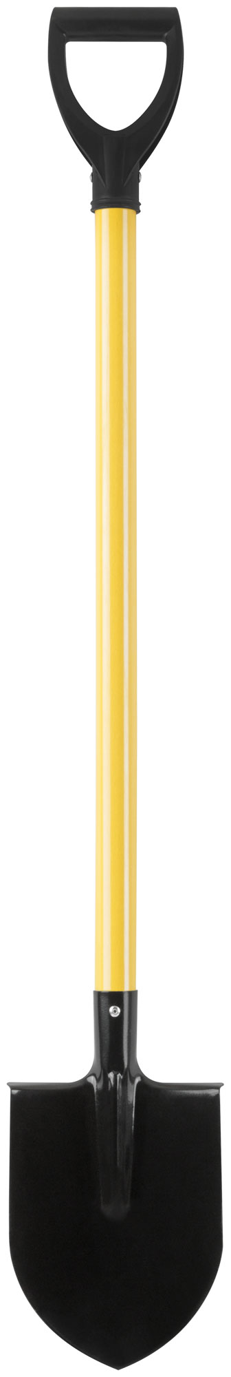 фото Лопата штыковая лкм, с желтым металлизированным черенком и v-ручкой 185х235х1060 мм kурс