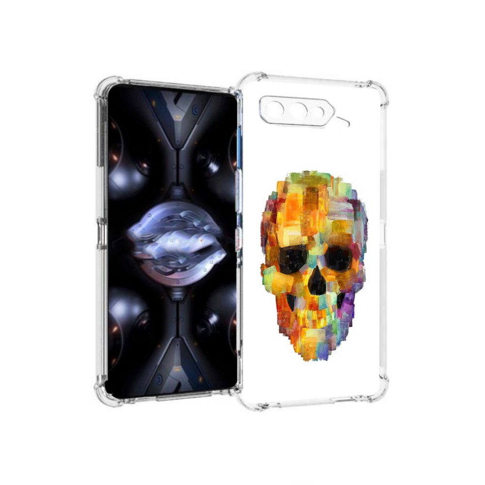 

Чехол MyPads Tocco для Asus ROG Phone 5 Pro нарисованный череп, Прозрачный, Tocco