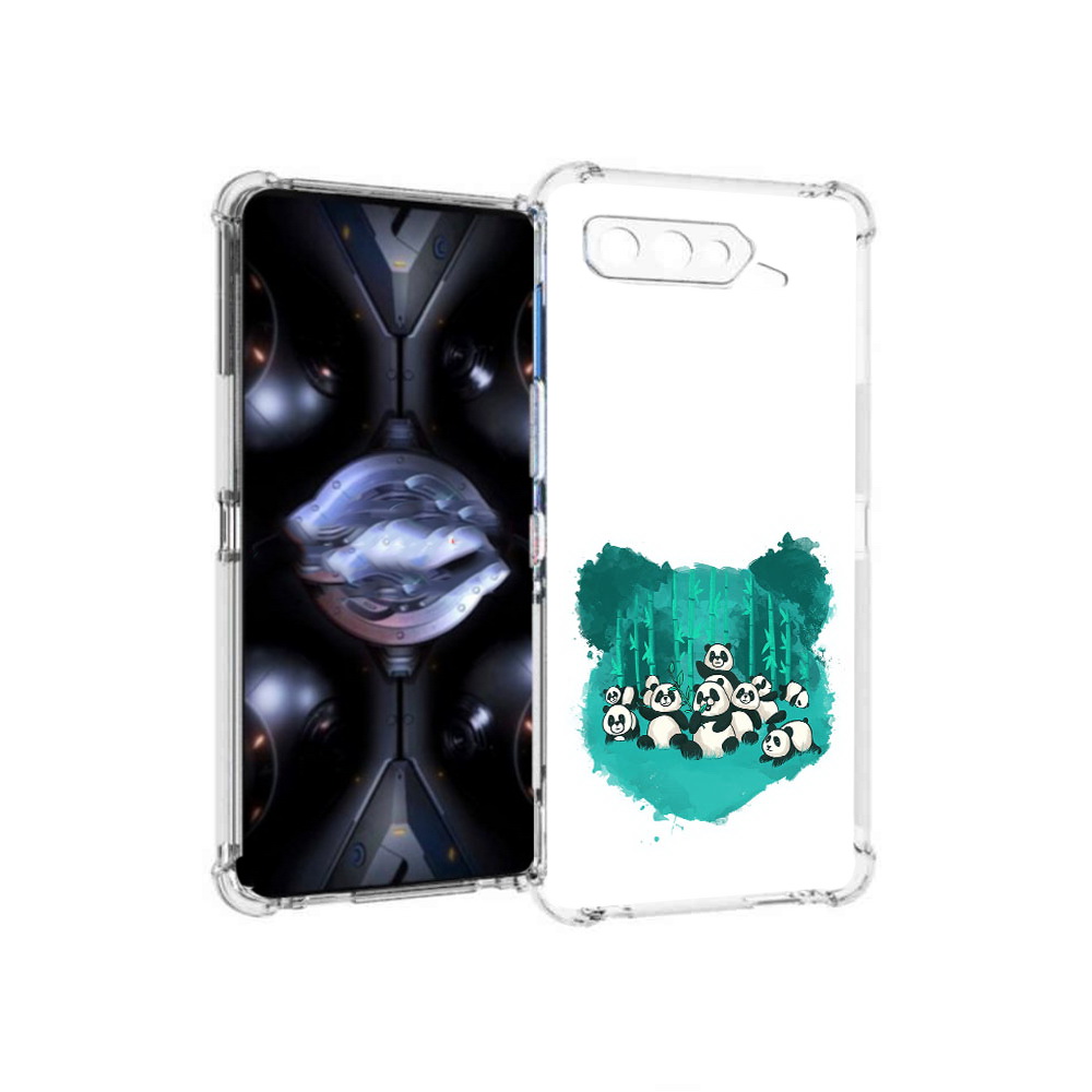 

Чехол MyPads Tocco для Asus ROG Phone 5 Pro нарисованные панды, Прозрачный, Tocco