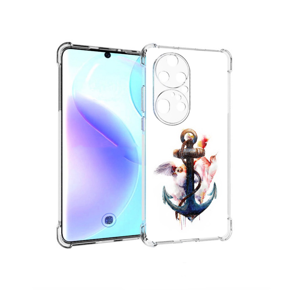 

Чехол MyPads Tocco для Huawei P50 Pro якорь с птицами, Прозрачный, Tocco