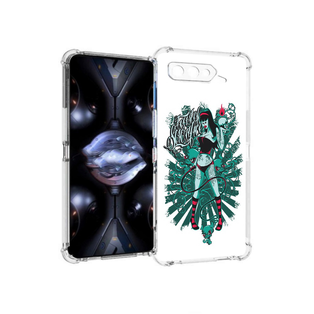 

Чехол MyPads Tocco для Asus ROG Phone 5 Pro нарисованная девушка в татуировках, Прозрачный, Tocco