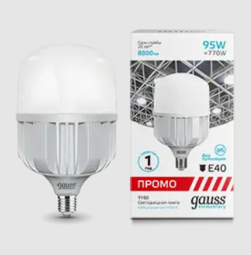 фото Лампа gauss elementary t160 95w 8800lm 4100k e40 promo led 1/6