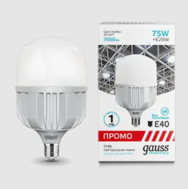 фото Лампа gauss elementary t140 75w 7000lm 4100k e40 promo led 1/12