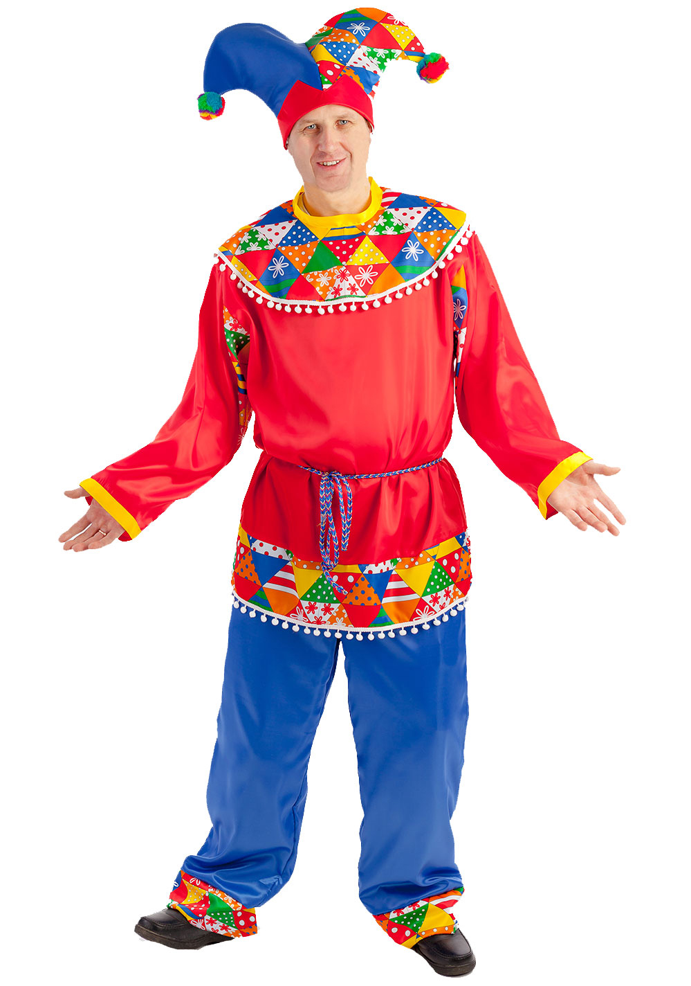 

Костюм карнавальный мужской Batik 5007 к-19 Петрушка, красный, 56 RU, 5007