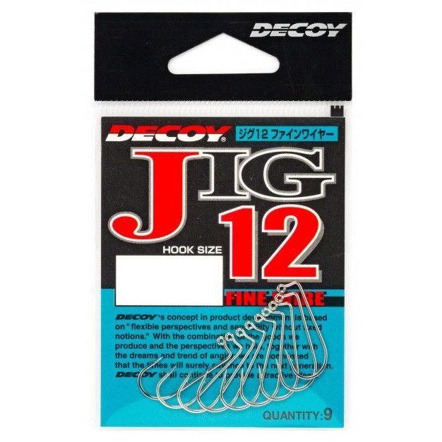 

Крючок Decoy Jig 12 #04 (9шт), Серебристый, Jig 12