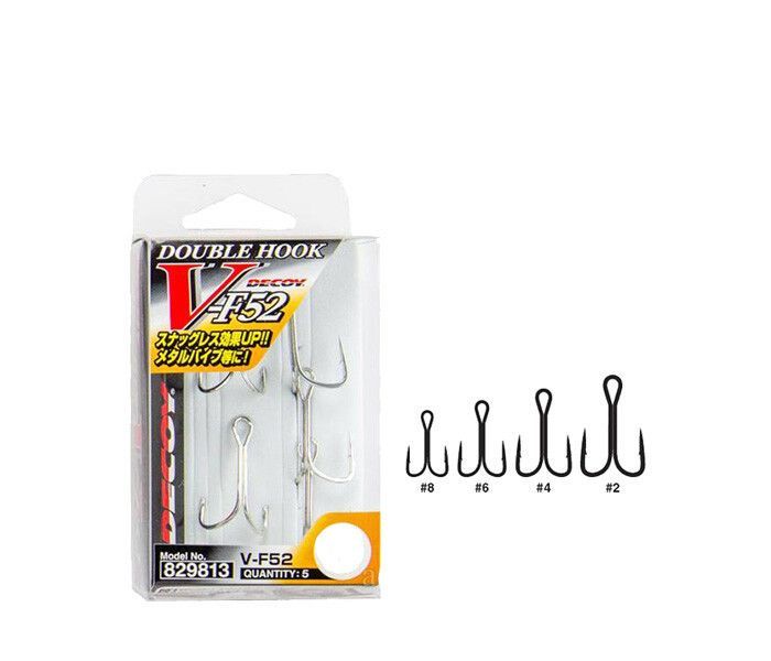 

Крючок Decoy Double V-F52 #2 (5шт), Серебристый, Double V-F52