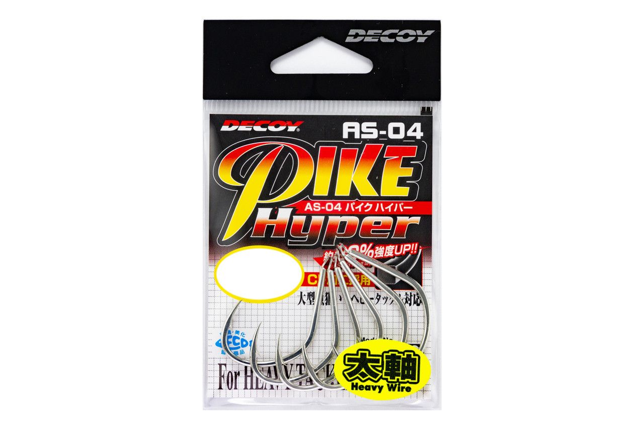 

Крючок Decoy AS-04 Pike Hyper #1/0 (8 шт.), Серебристый, AS-04 Pike Hyper