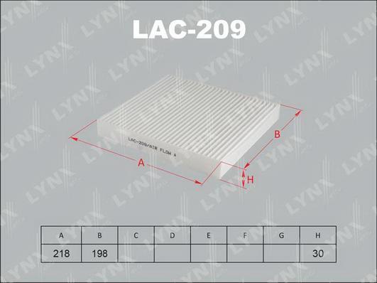 

Фильтр салонный LAC-209