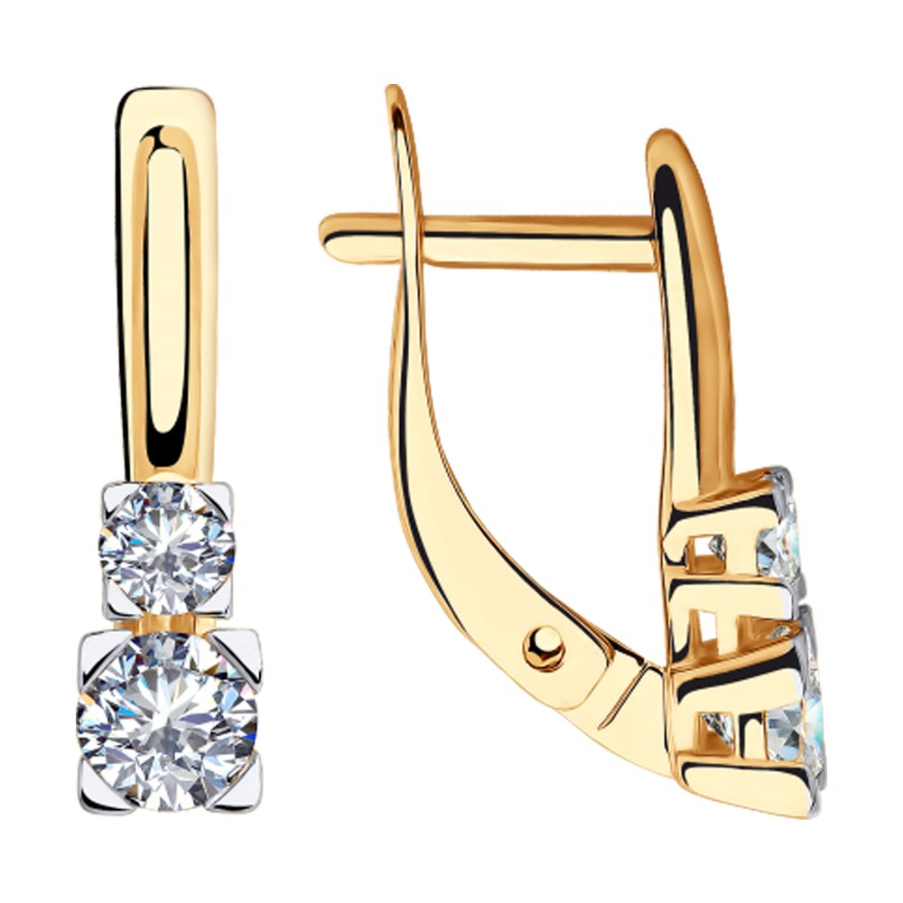 

Серьги из красного золота Diamant 31-120-00302-1, фианит, 31-120-00302-1