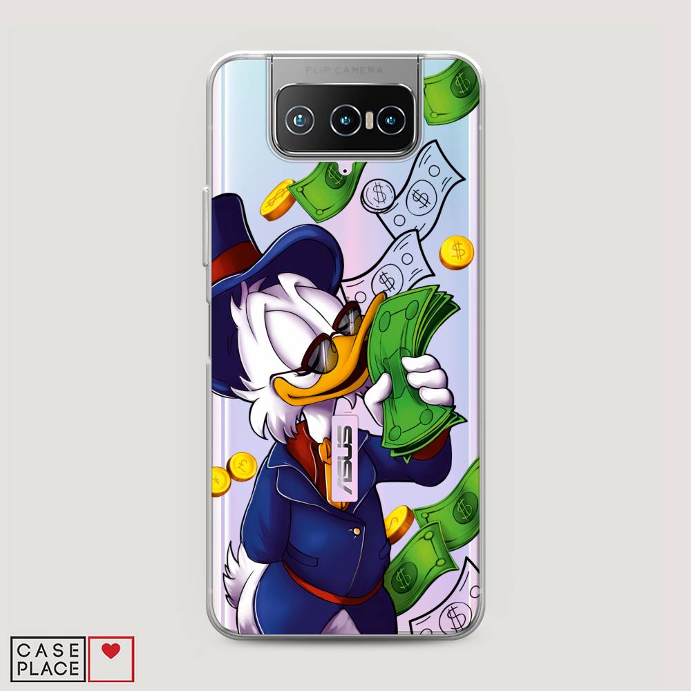 

Чехол на Asus Zenfone 7 "Scrooge McDuck with Money", Синий;зеленый;белый, 44050-6