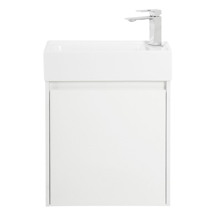 фото Тумба с раковиной belbagno kraft mini 50 bianco opaco (петли слева)