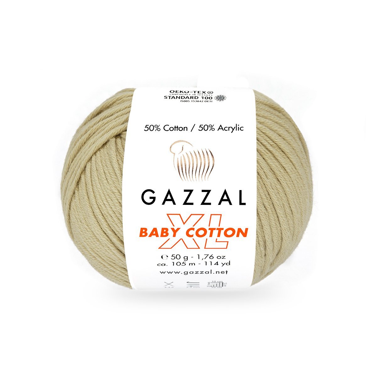 

Пряжа для вязания Gazzal baby cotton xl 3464 мокрый песок, baby cotton xl