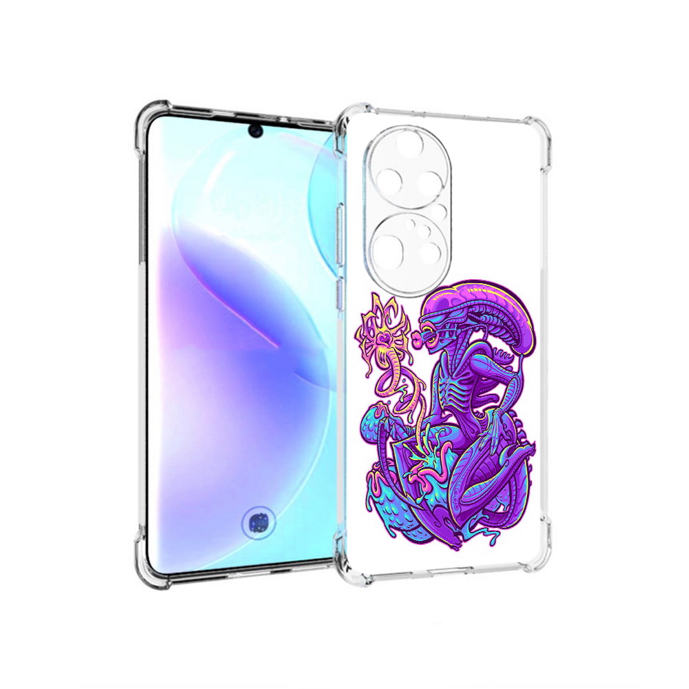 Чехол MyPads Tocco для Huawei P50 Pro чужой фиолетовый цвет