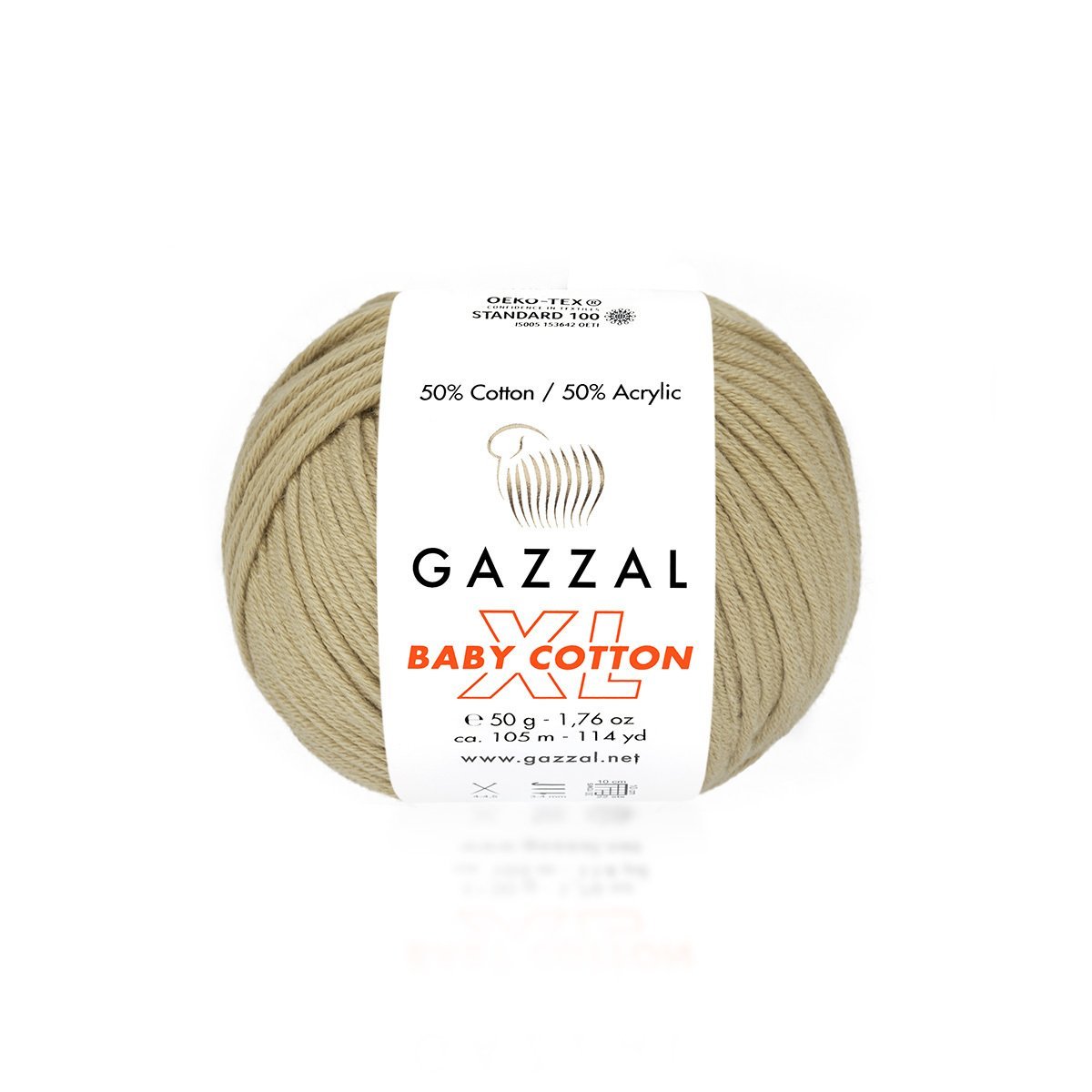 фото Пряжа для вязания gazzal baby cotton xl цвет 3424 бежевый