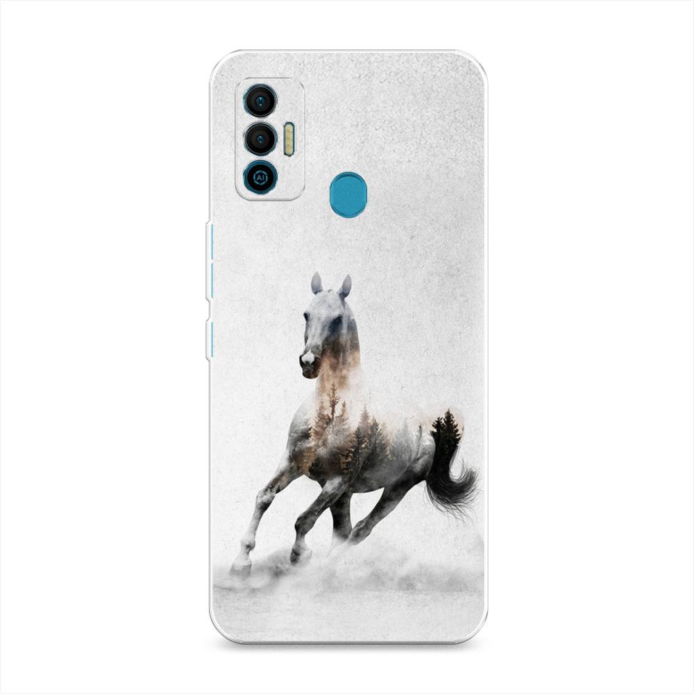 

Чехол Awog на Tecno Spark 7 "Лошадь лес", Разноцветный, 301050-2