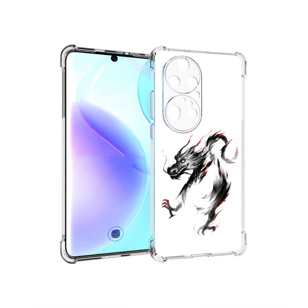 

Чехол MyPads Tocco для Huawei P50 Pro черный дракон, Прозрачный, Tocco