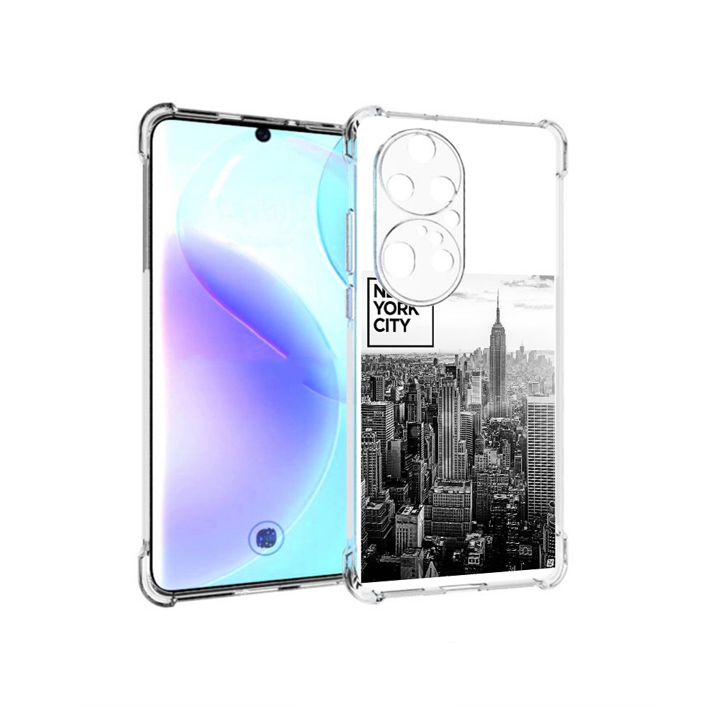 

Чехол MyPads Tocco для Huawei P50 Pro черно белый ньюерк, Прозрачный, Tocco