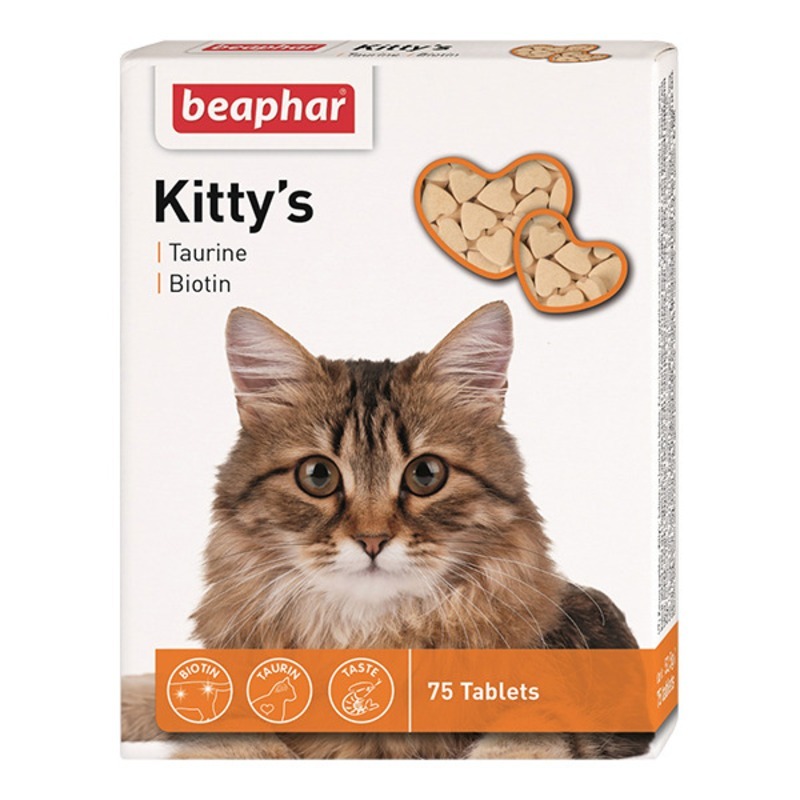 фото Витаминный комплекс для кошек beaphar kitty's,+taurine, biotin 75 таб