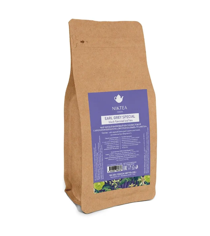 

Чай черный Niktea Earl Grey special байховый, 250 г, TNIKTE-L00004