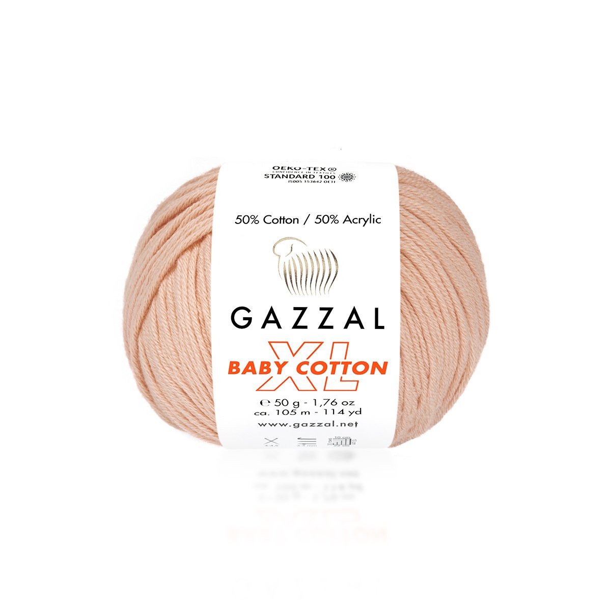 фото Пряжа для вязания gazzal baby cotton xl 3412 персиковый