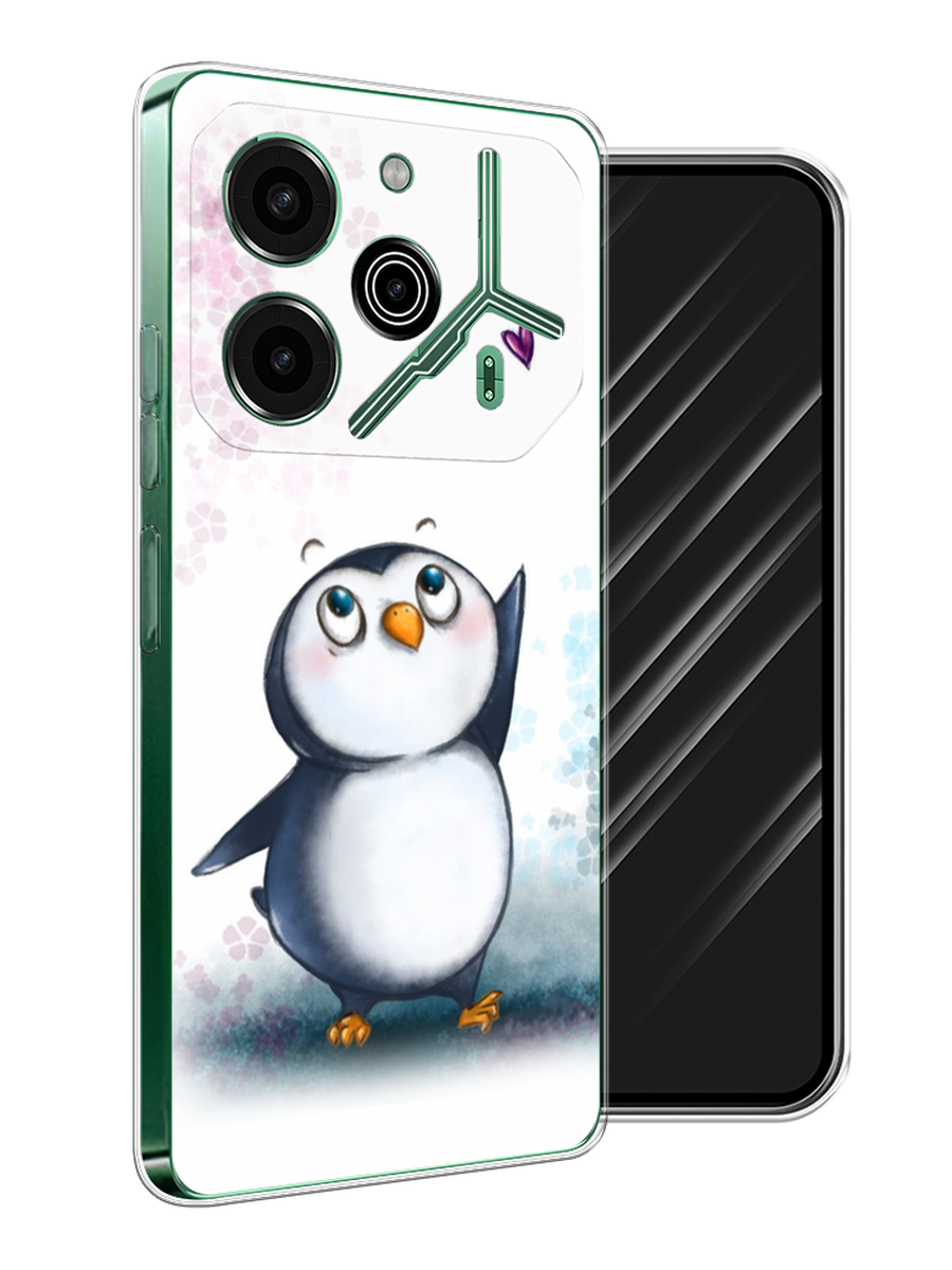 

Чехол Awog на Tecno Pova 6 Pro 5G "Пингвин и сердечко", Белый, 305250-1