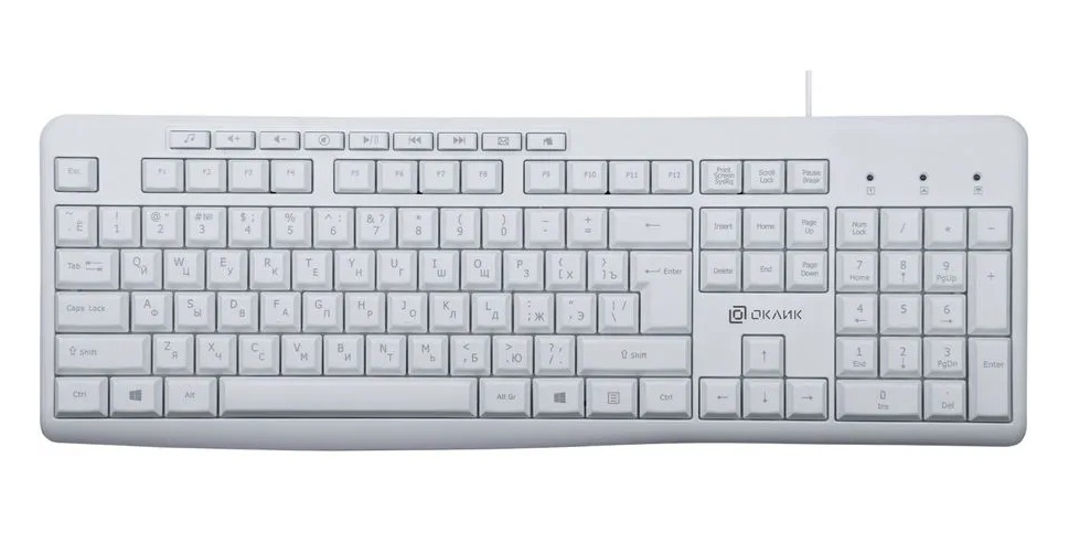 Проводная клавиатура OKLICK 305M White (1875227)