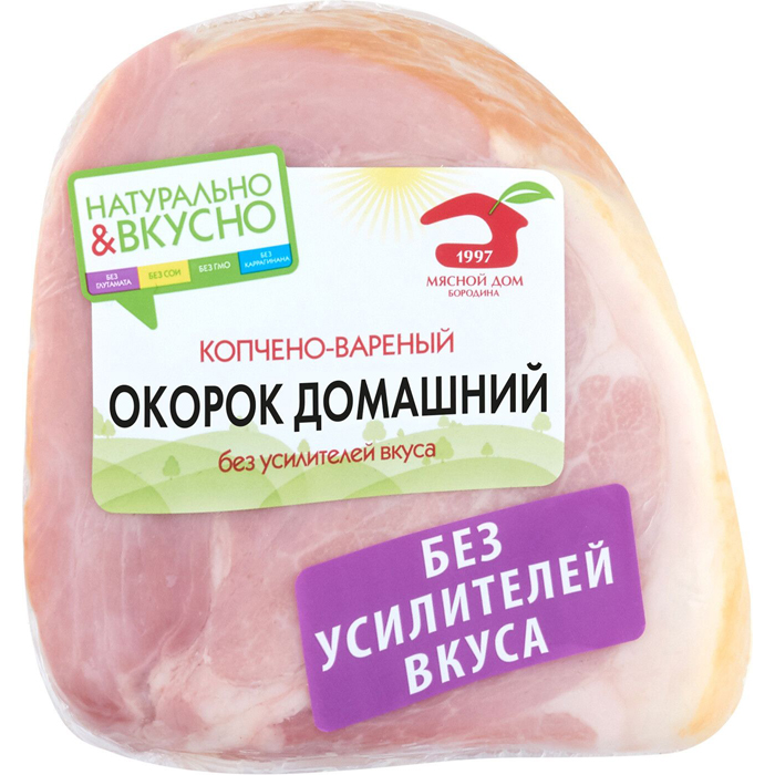 

Окорок копчено-вареный Мясной Дом Бородина Домашний 1,2 кг