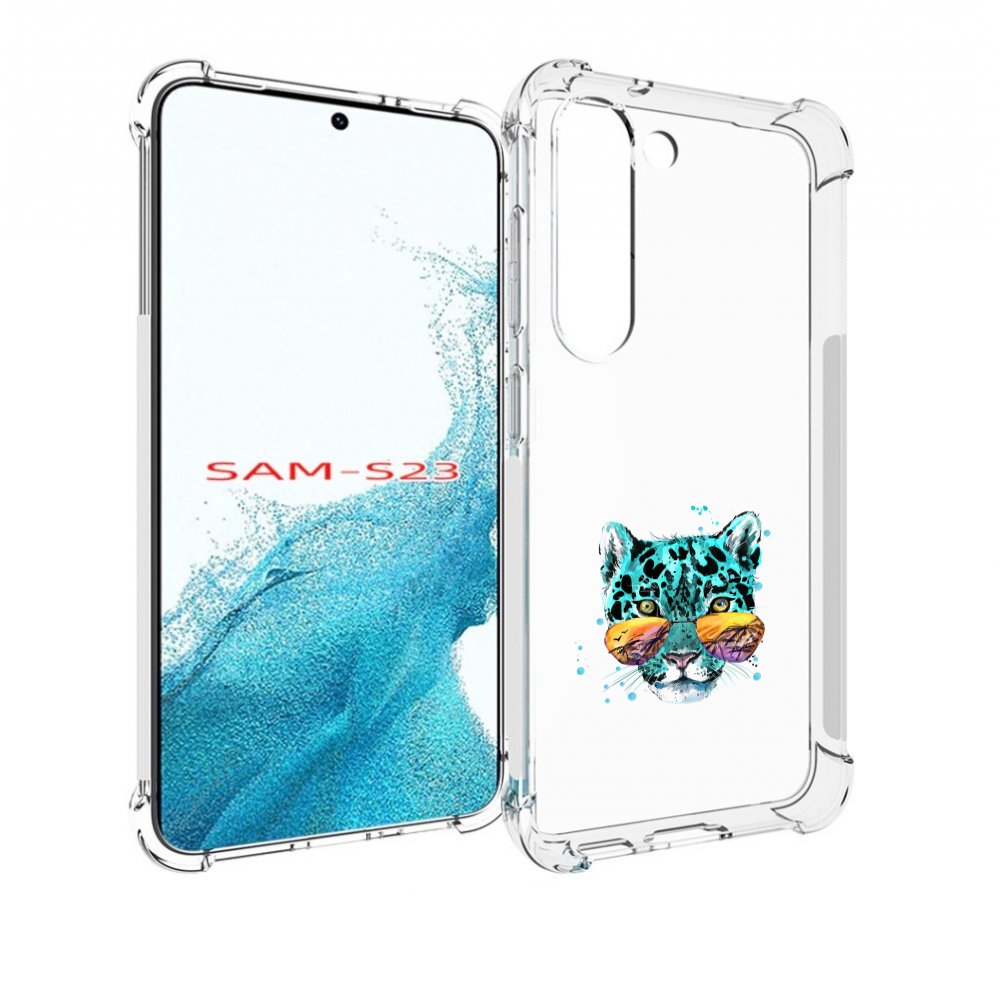 

Чехол MyPads голубой лео для Samsung Galaxy S23, Прозрачный, Tocco