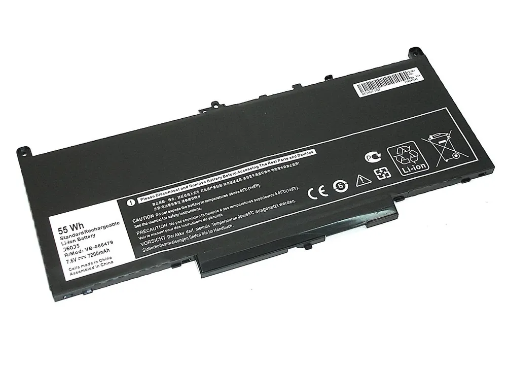 Аккумуляторная батарея для ноутбука Dell Latitude 12 E7270 E7470 J60J5 7,6V 6800mAh OEM