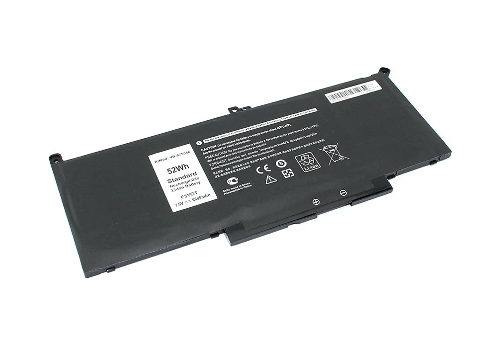 Аккумуляторная батарея для ноутбука Dell Latitude 12 7000 F3YGT-2S2P 7.6V 6800mAh OEM черн