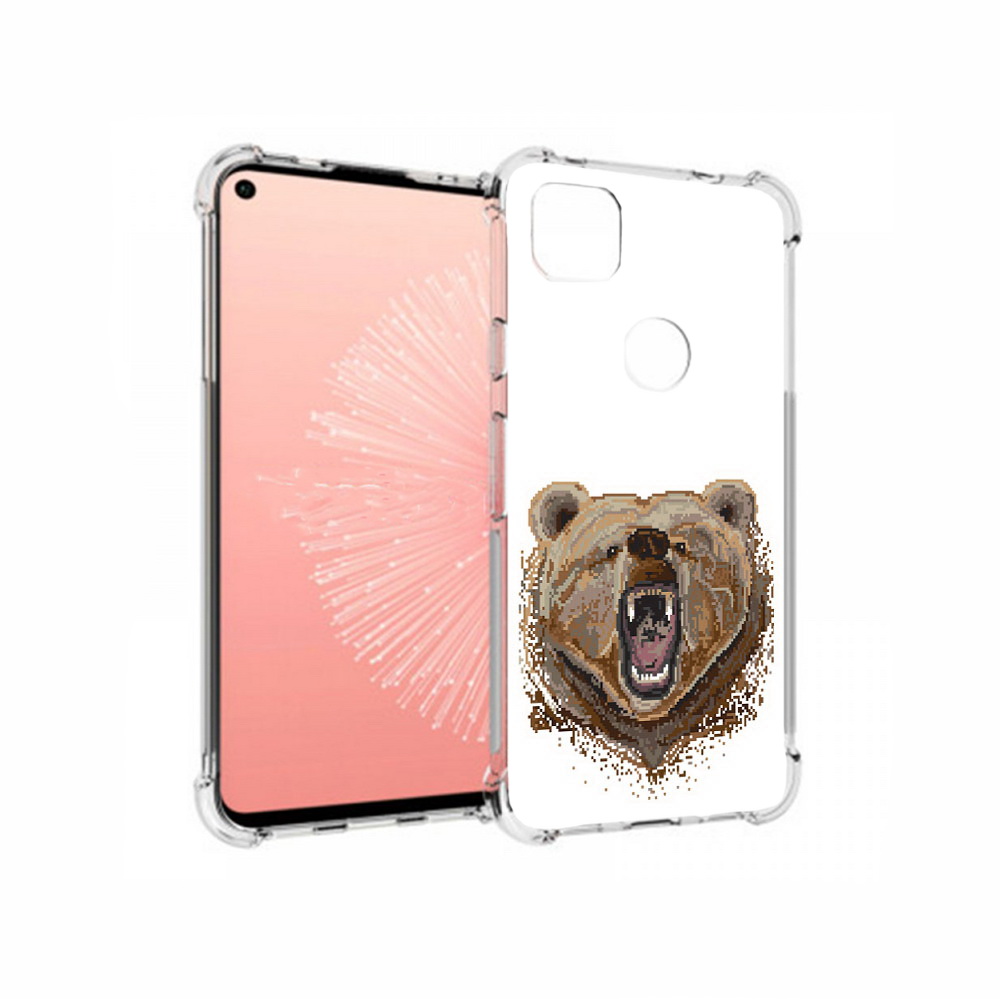 

Чехол MyPads Tocco для Google Pixel 4A пиксельный медведь, Прозрачный, Tocco