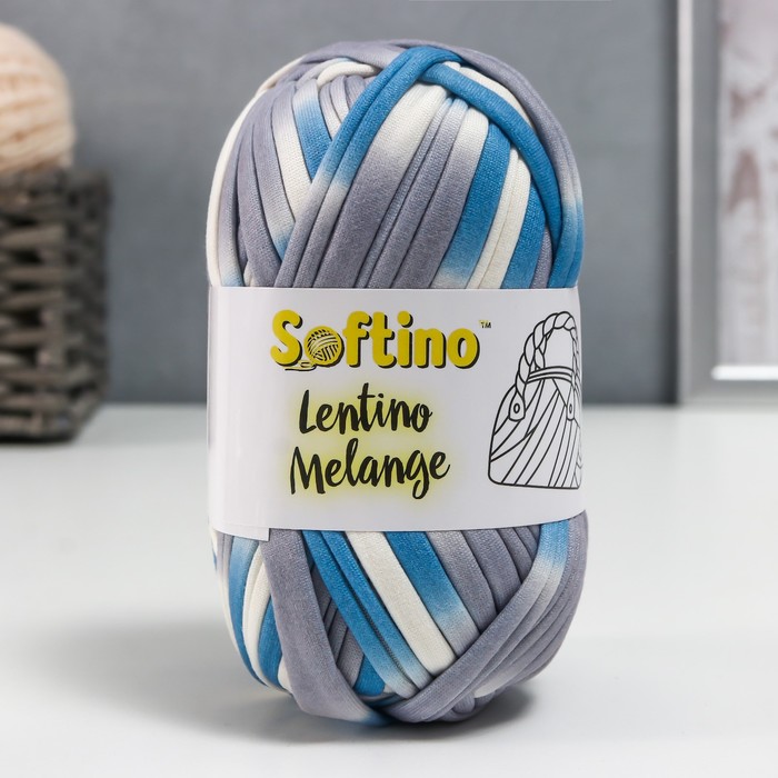 

Пряжа трикотажная 95% хлопок, 5% эластан "Lentino Melange" 100 гр 30 м цвет 16