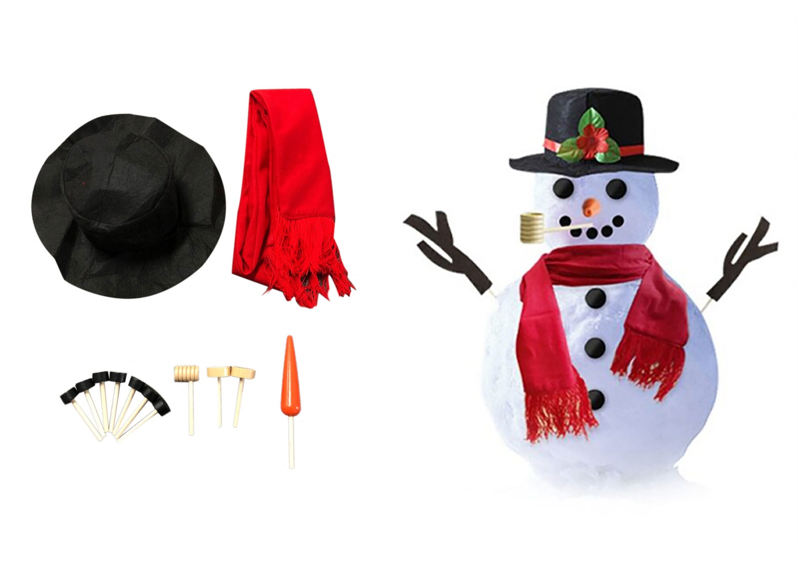 Карнавальные аксессуары 1Toy 13 предметов, шляпа, шарф, морковный нос