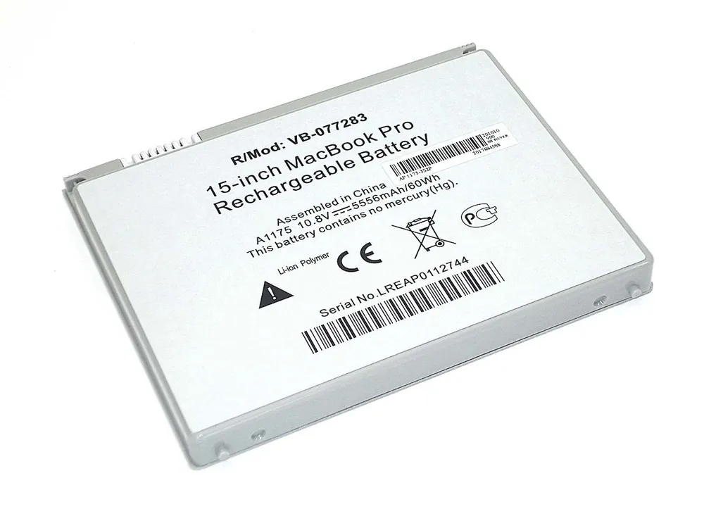 Аккумуляторная батарея для ноутбука Apple MacBook Pro A1175 A1150 5400mAh серебристая OEM