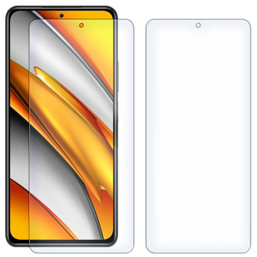 Комплект из 2-x защитных гибридных стекол для Xiaomi Poco F3