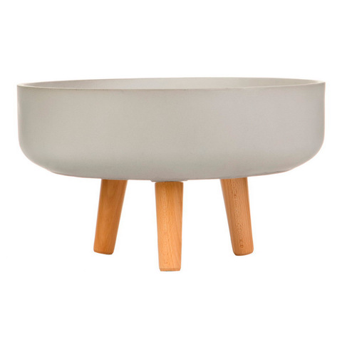 фото Кашпо idealist трей с подставкой, файберстоун, серый, d30 h18 cm tray30-g