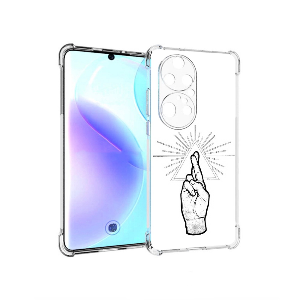 

Чехол MyPads Tocco для Huawei P50 Pro черно белая рука, Прозрачный, Tocco