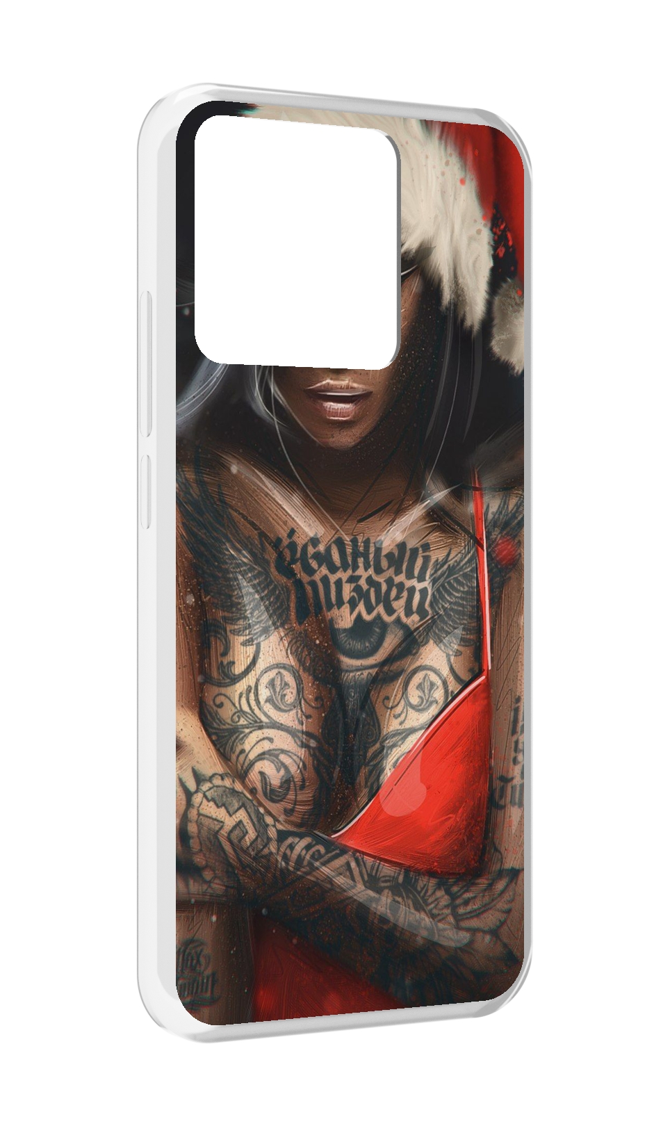 

Чехол MyPads Tocco для Xiaomi Redmi 10A санта-клаус-девушка, Прозрачный, Tocco