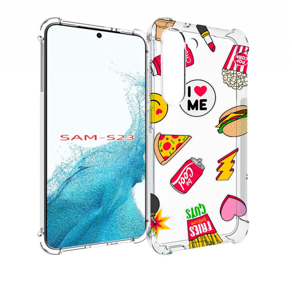 

Чехол MyPads фаст-фуд для Samsung Galaxy S23, Прозрачный, Tocco