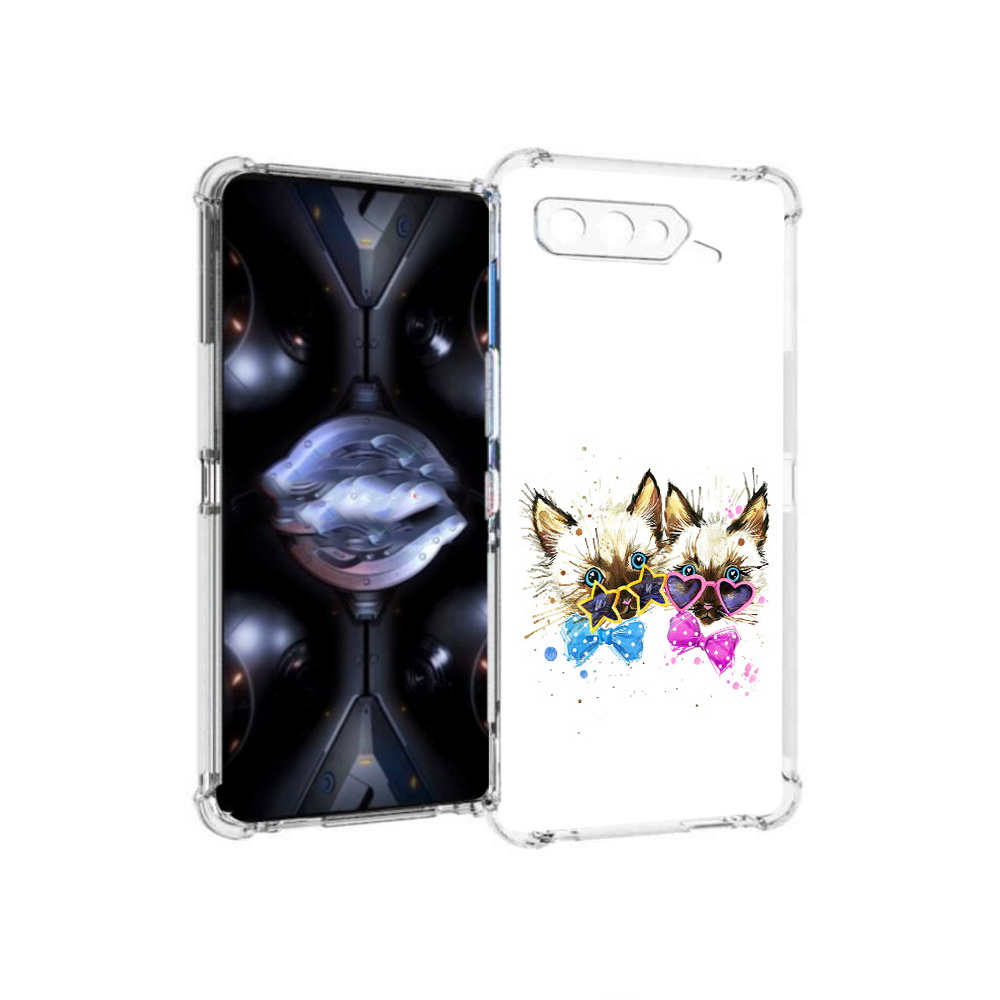 

Чехол MyPads Tocco для Asus ROG Phone 5 Pro милые котята, Прозрачный, Tocco