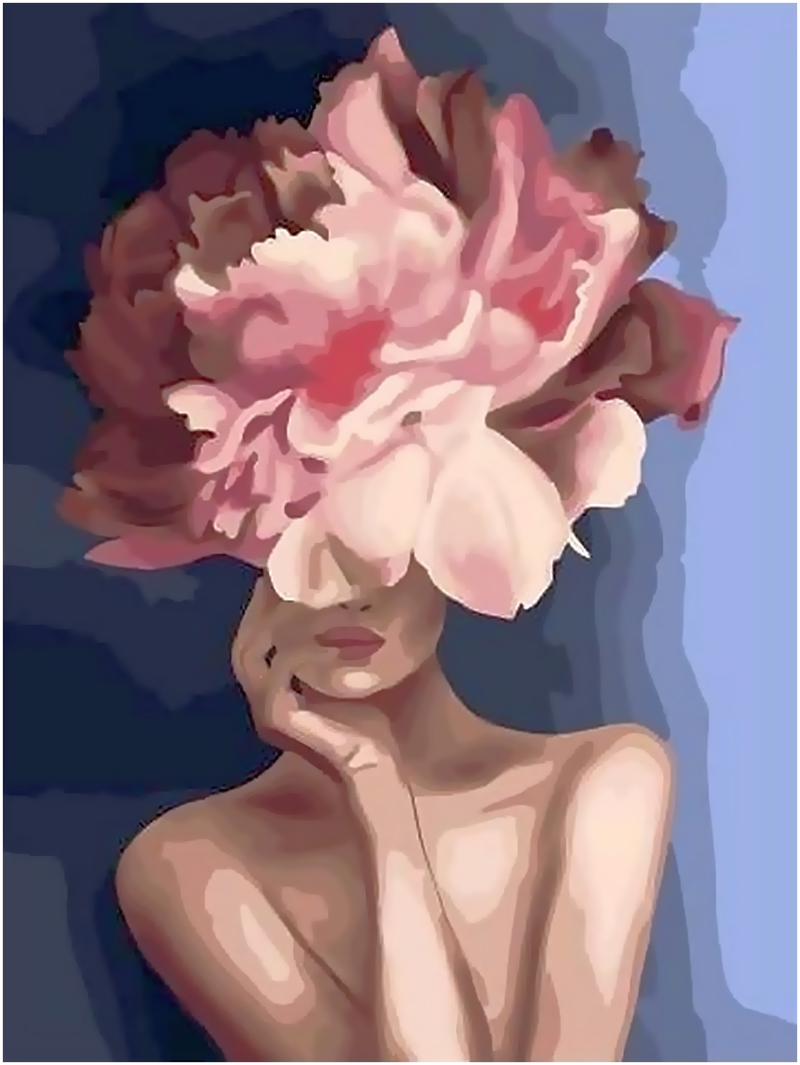 

Paintboy Картина по номерам на подрамнике Дама с пионами 40х50 GX34806, На подрамнике дама с пионами