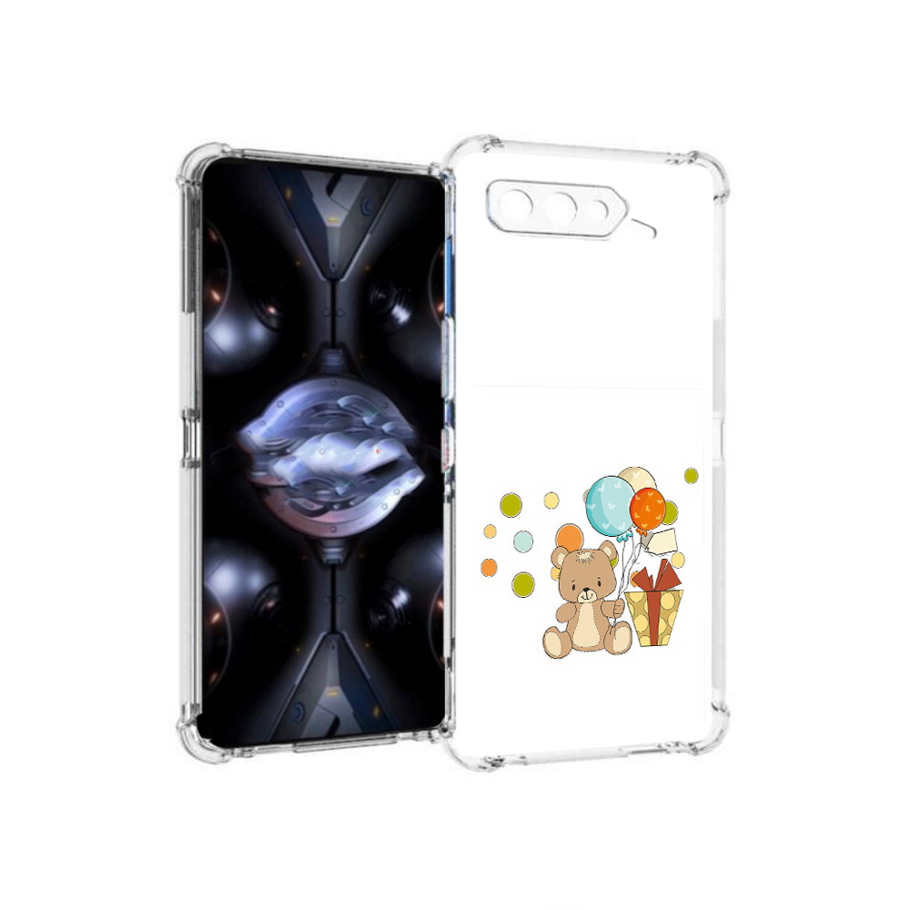

Чехол MyPads Tocco для Asus ROG Phone 5 Pro медвеженок с подарком, Прозрачный, Tocco